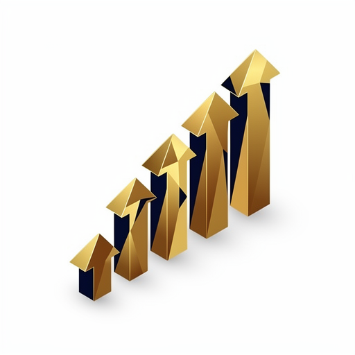 Business growth illustration with upward trending arrows
